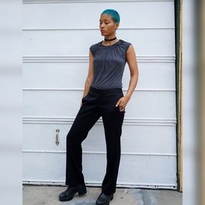 MODA International pleated-neck short sleeve top